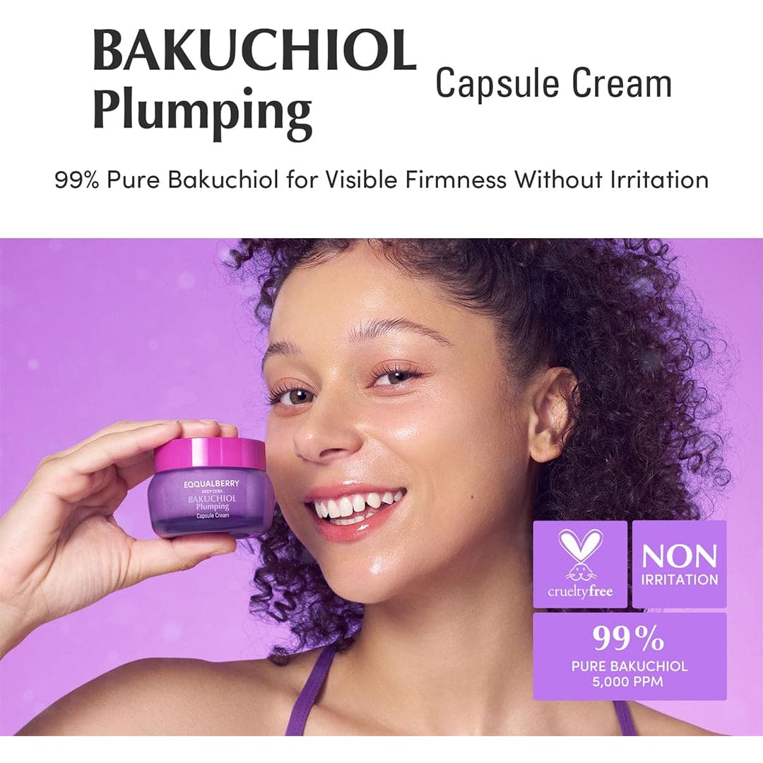 EQQUALBERRY Deep Cera Bakuchiol Plumping Capsule Cream - 50ml Anti Aging - XOXO cosmetics
