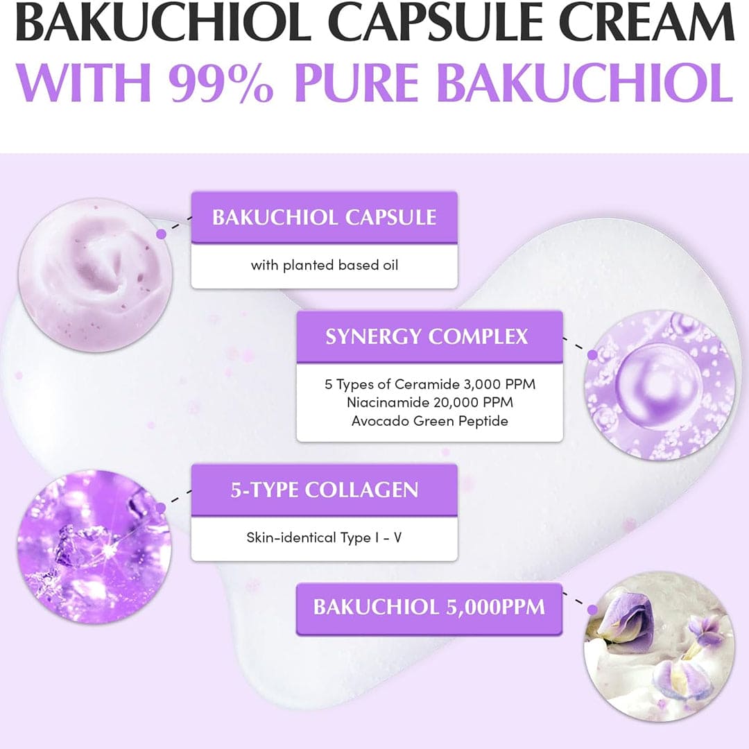EQQUALBERRY Deep Cera Bakuchiol Plumping Capsule Cream - 50ml Anti Aging - XOXO cosmetics
