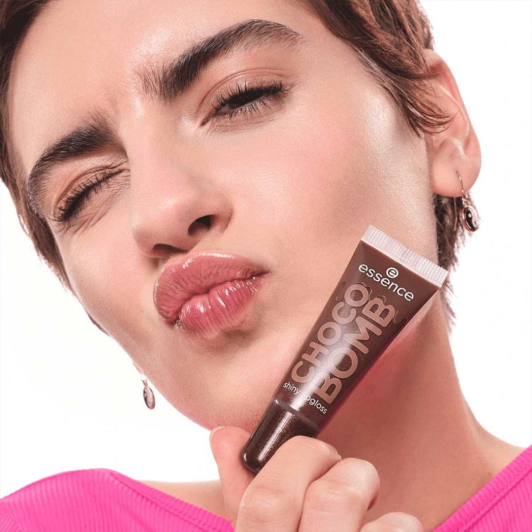 Essence Choco Bomb Shiny Lip Gloss - 01 Chocoholic Lip Gloss - XOXO cosmetics