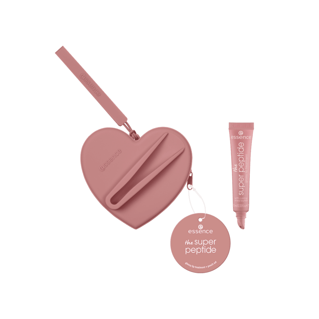 Essence The Super Peptide Glossy Lip Treatment + Pouch !Set - 01 All Toffee'd Up Lip Gloss - XOXO cosmetics