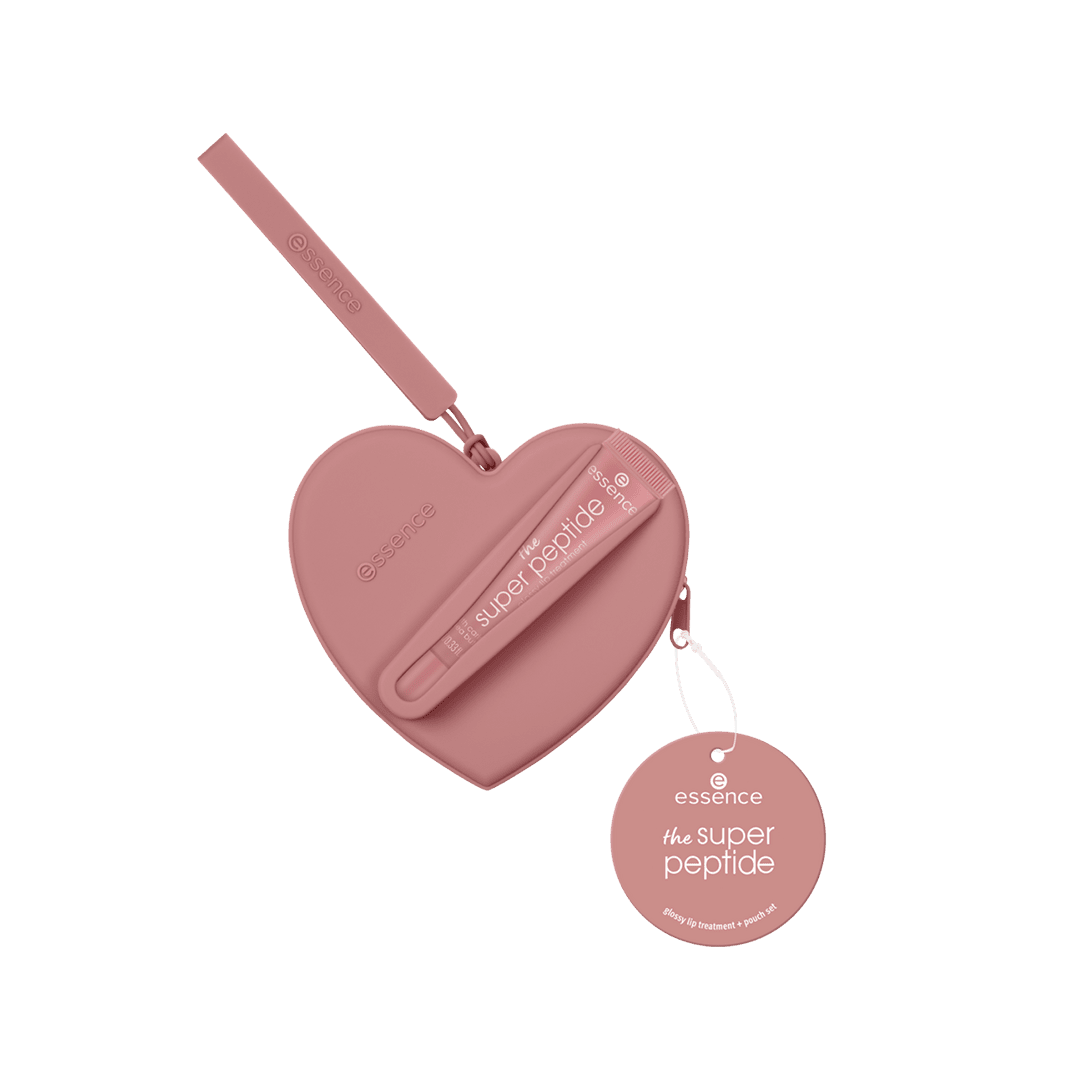 Essence The Super Peptide Glossy Lip Treatment + Pouch !Set - 01 All Toffee'd Up Lip Gloss - XOXO cosmetics