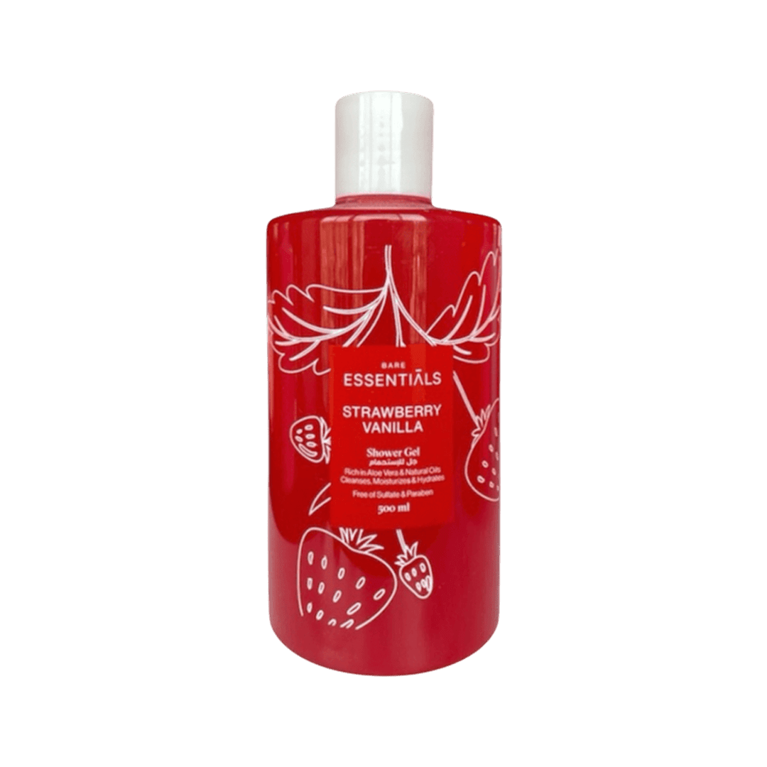 Essentials Strawberry Vanilla Shower Gel - 500ml Shower Gel - XOXO cosmetics