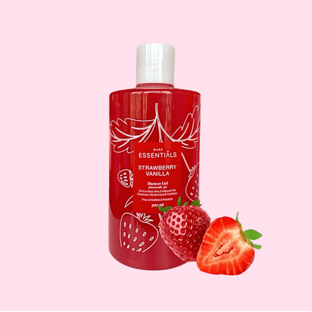 Essentials Strawberry Vanilla Shower Gel - 500ml Shower Gel - XOXO cosmetics