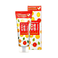 Farmstay Dr-V8 Vitamin Foam Cleansing Cleanser - XOXO cosmetics