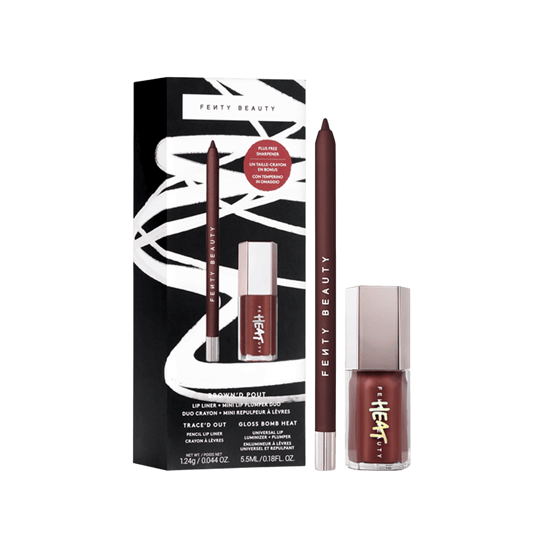 Fenty Beauty Brown'd Pout Lip Liner + Mini Lip Plumper Duo Lip Set - XOXO cosmetics