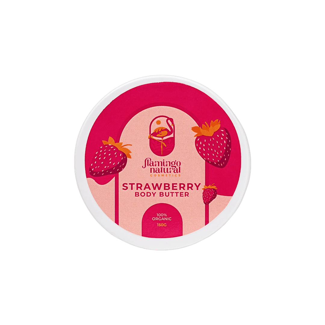 Flamingo Natural Body Butter Strawberry - 150g Body Butter - XOXO cosmetics