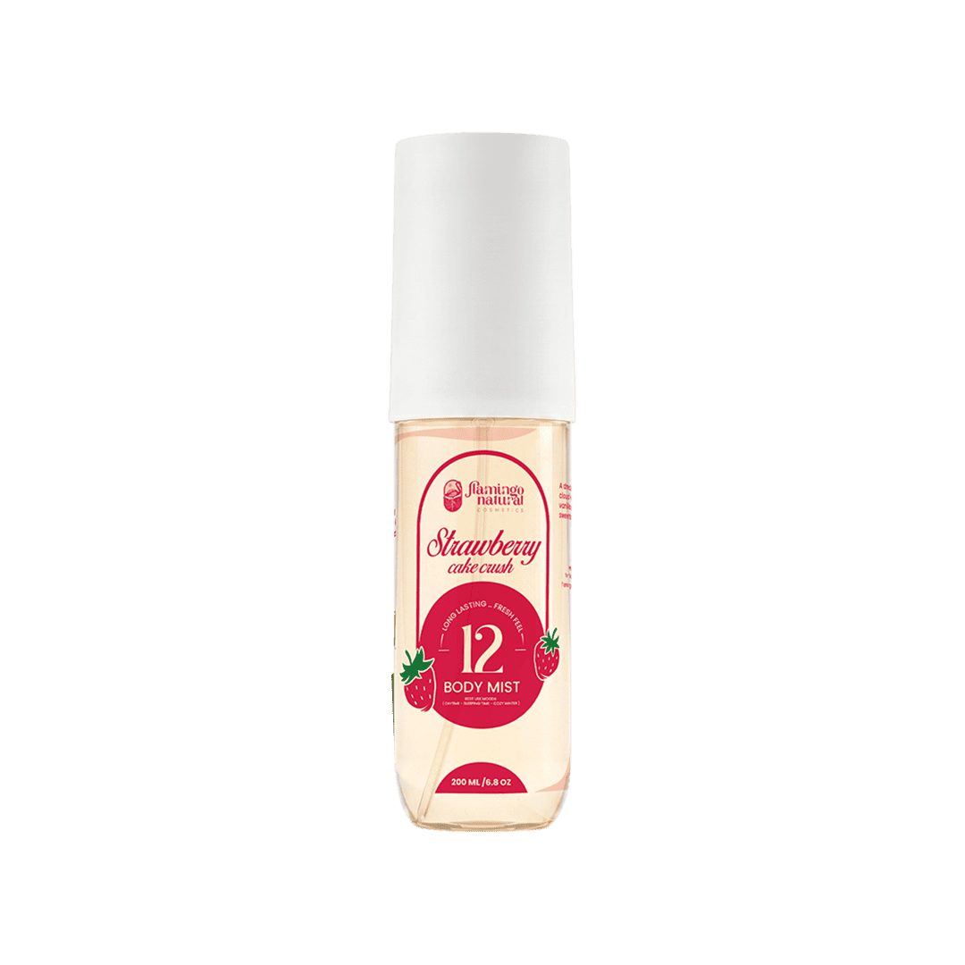 Flamingo Natural Body Mist 12 Strawberry Cake Crush - 200ml Body Mist - XOXO cosmetics