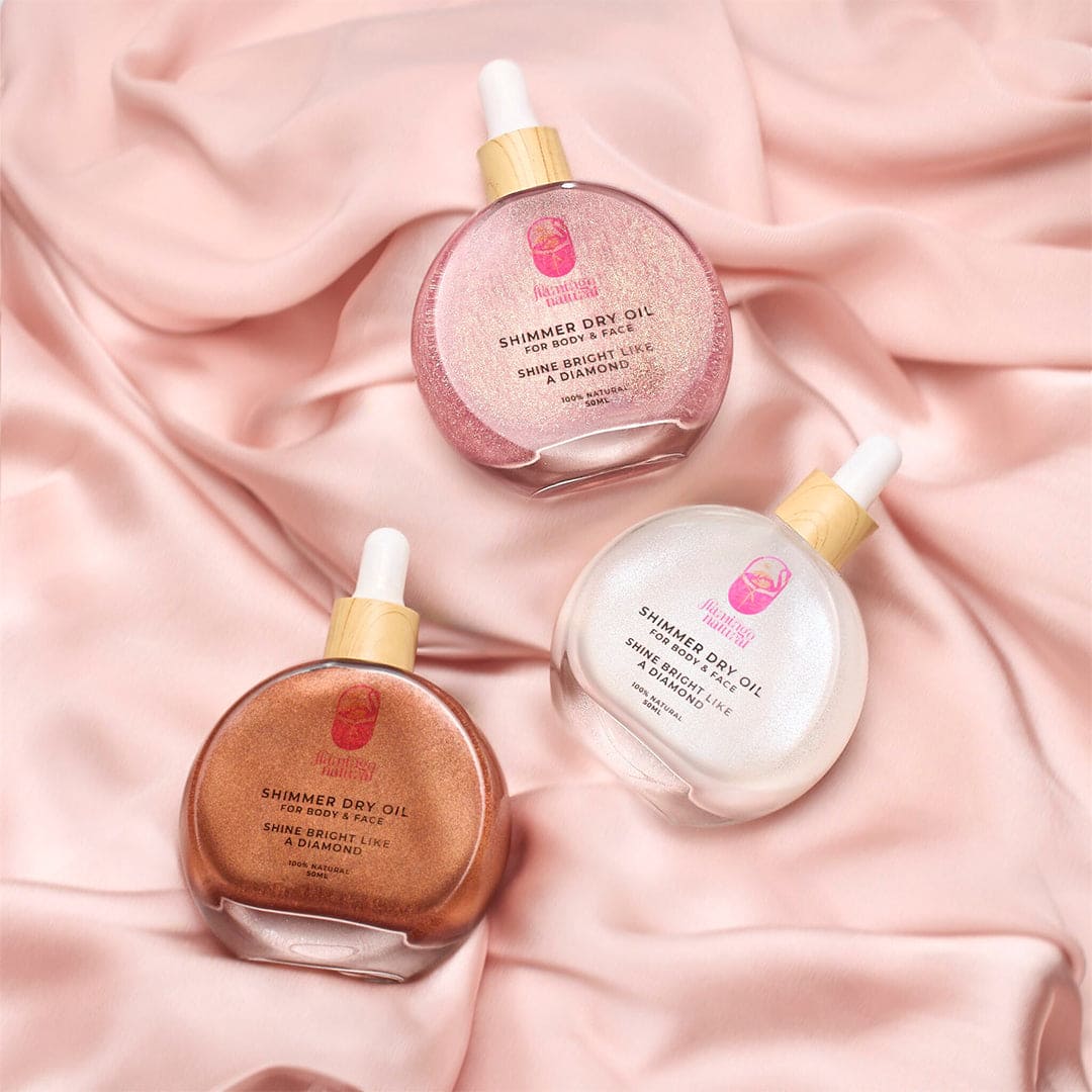 Flamingo Natural Dry Oil Shimmer Glam - 50ml Body Oil - XOXO cosmetics