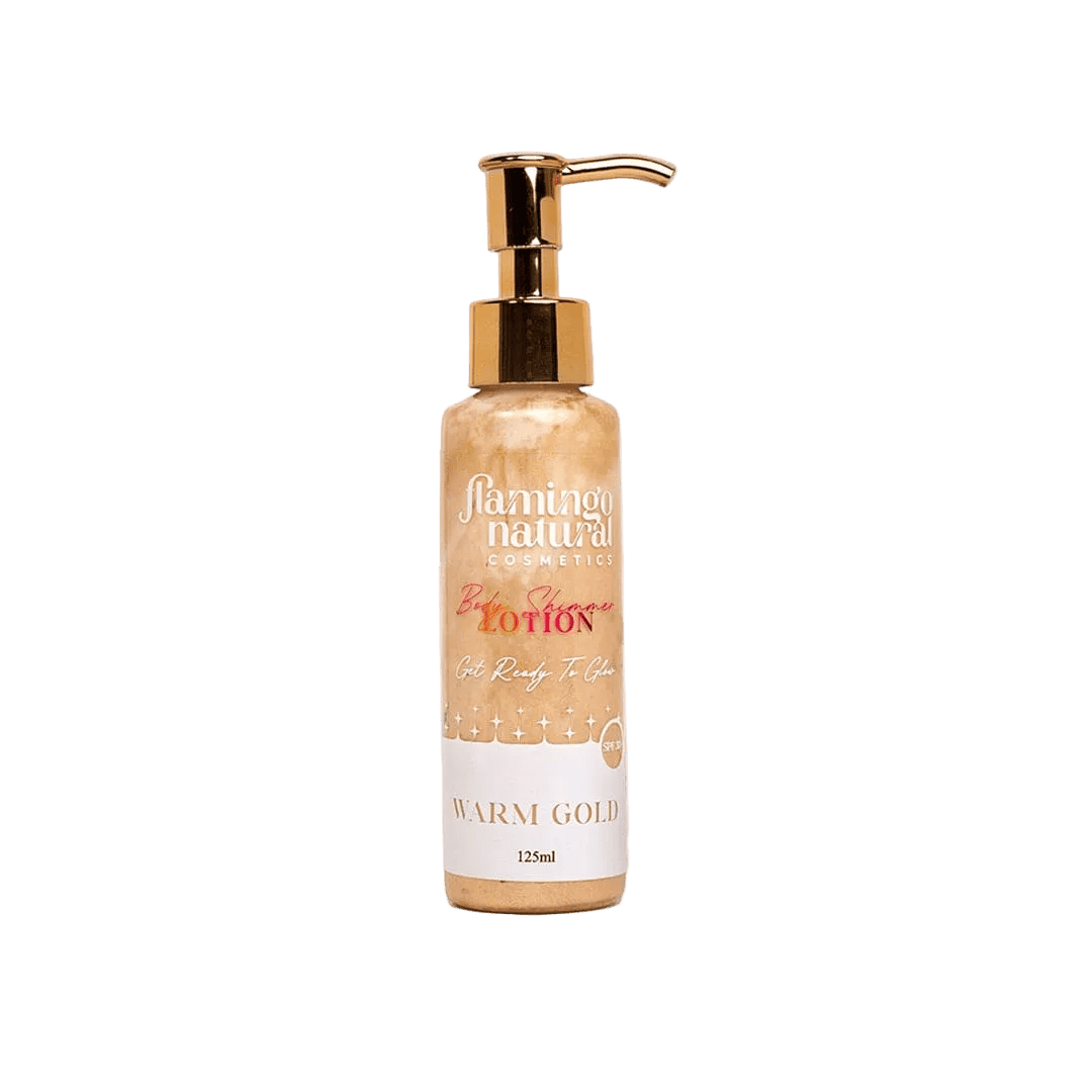Flamingo Natural Body Shimmer Lotion Warm Gold - 125ml Moisturizer - XOXO cosmetics