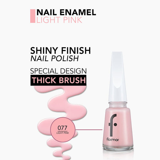 Flormar Nail Enamel - 077 Light Pink Nail Polish - XOXO cosmetics