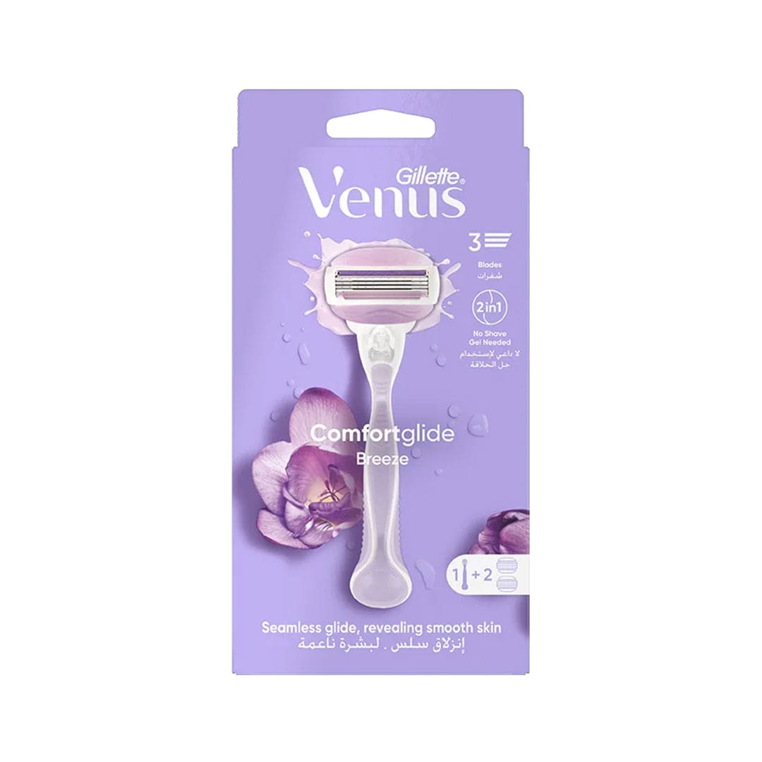 Gillette Venus Comfort glide Breeze Razor Handle + 2 Cartridges Body Tools - XOXO cosmetics