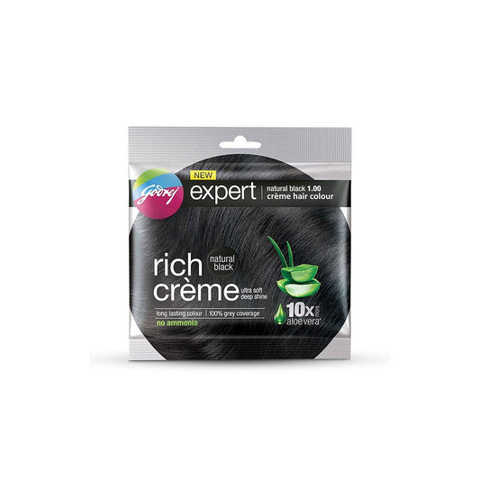 Godrej Expert Rich Creme Hair Color - Natural Black 1.00 Hair Color - XOXO cosmetics