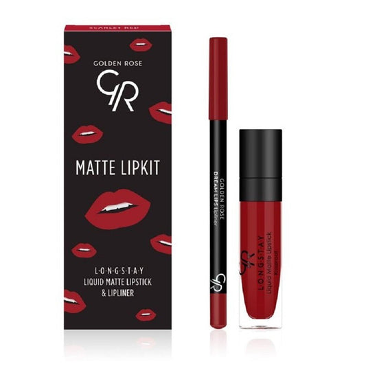 Golden Rose Matte Lip Kit - Scarlet Red Lip Kit - XOXO cosmetics