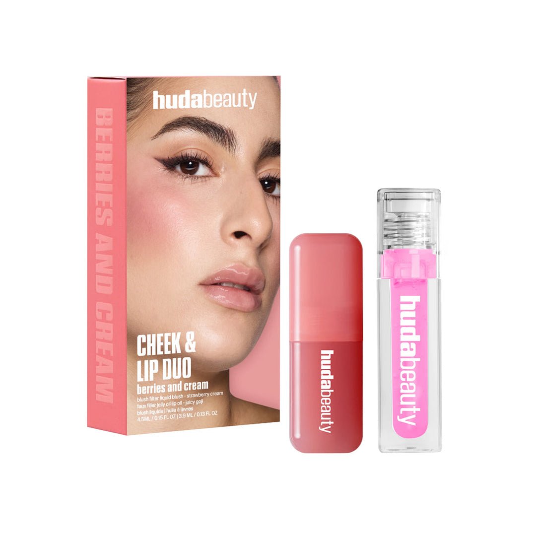 Huda Beauty Cheek & Lip Duo Berries And Cream Makeup Set - XOXO cosmetics