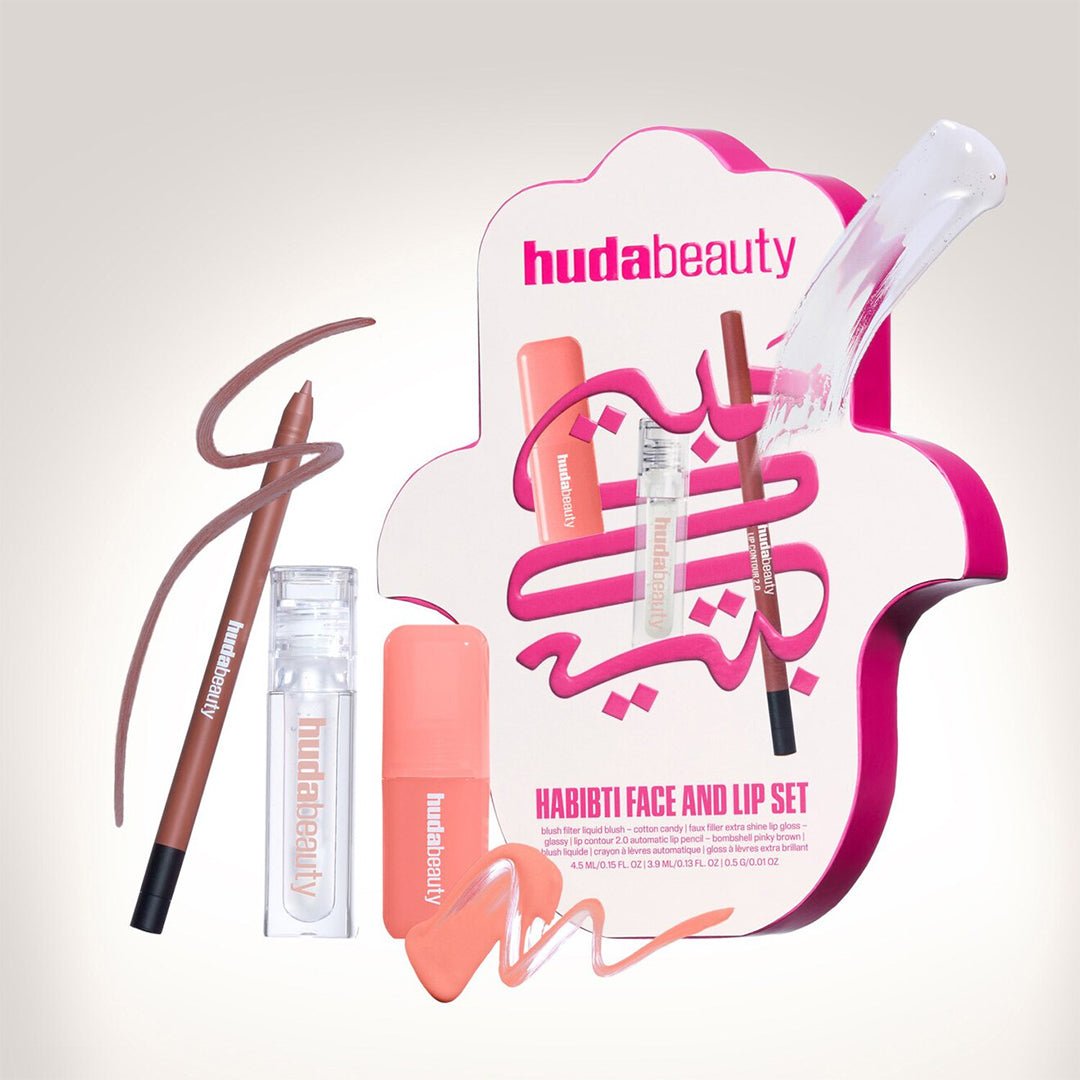 Huda Beauty Habibti Face And Lip Set - LIMITED EDITION Makeup Set - XOXO cosmetics