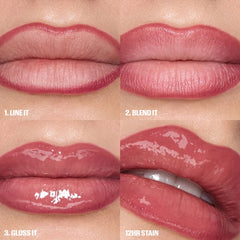 Huda Beauty Makeout Sesh Lip Kit - Rosy Nude Lip Kit - XOXO cosmetics