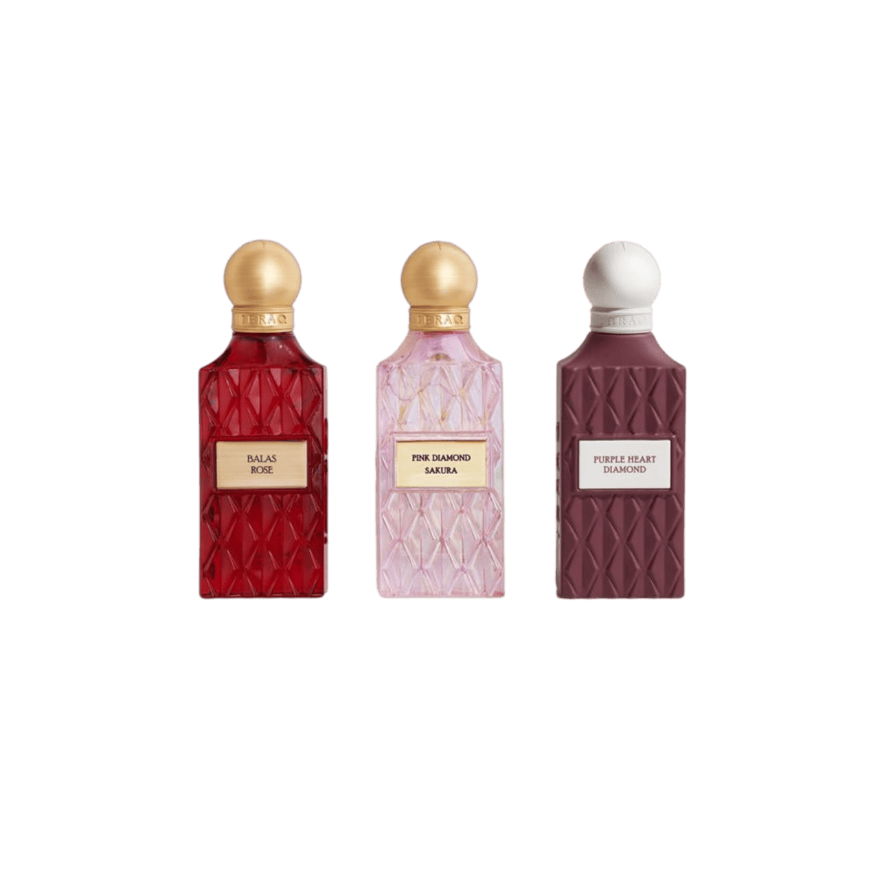 IBRAQ Diamond Collection Balas Rose - Purple Heart - Pink Sakura Perfume Set - XOXO cosmetics