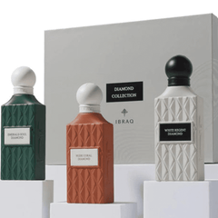 IBRAQ Diamond Collection Emerald Soul - White Regent - Nude Coral Perfume Set - XOXO cosmetics
