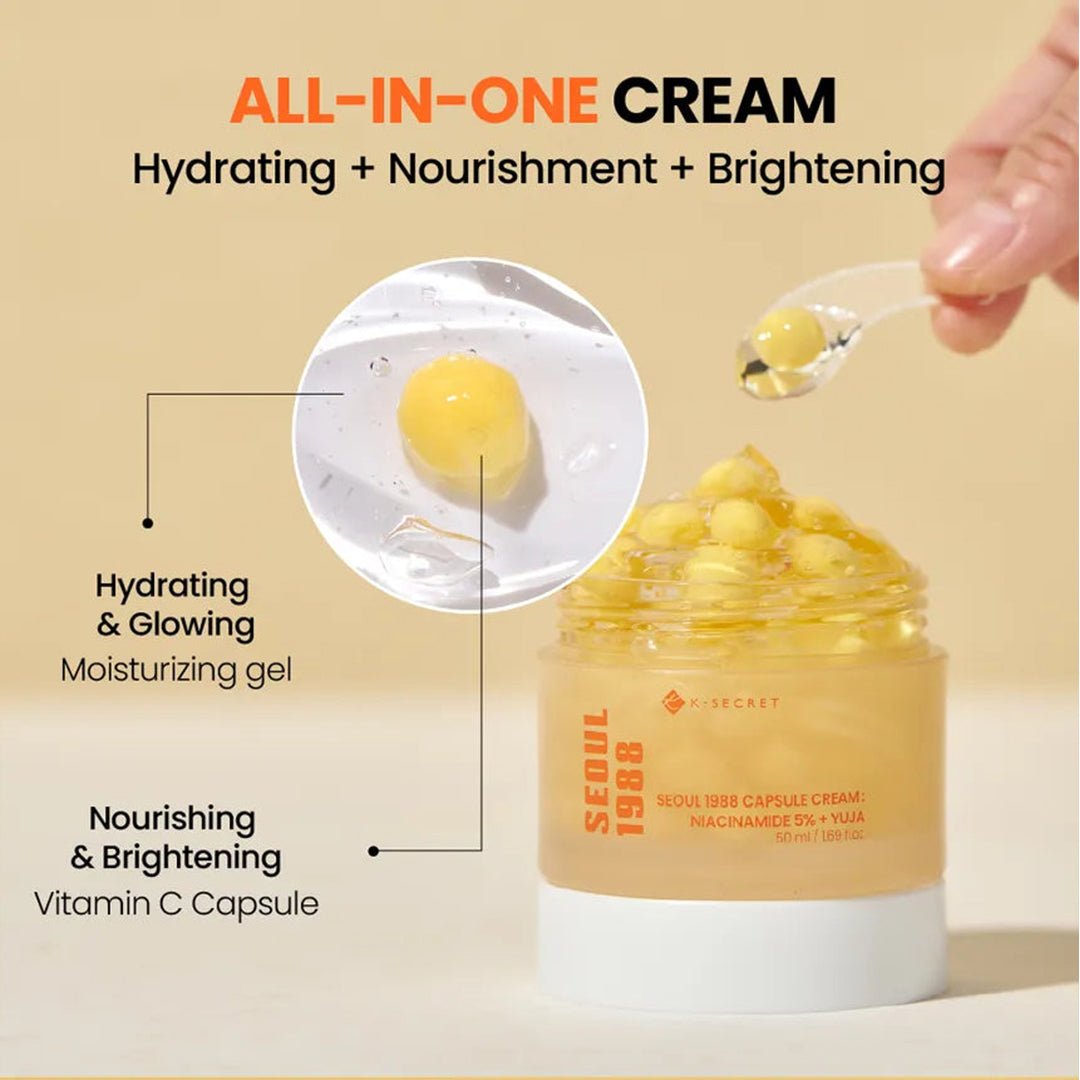 K-Secret Seoul 1988 Capsule Cream : Niacinamide 5% + YUJA Moisturizer - XOXO cosmetics