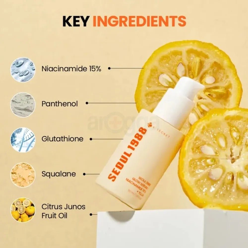 K-Secret Seoul 1988 Glow Serum : Niacinamide 15% + YUJA - 30ml Face Serum - XOXO cosmetics