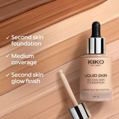 KIKO Milano Liquid Skin Second Skin Foundation - 10 Warm Beige Foundation - XOXO cosmetics