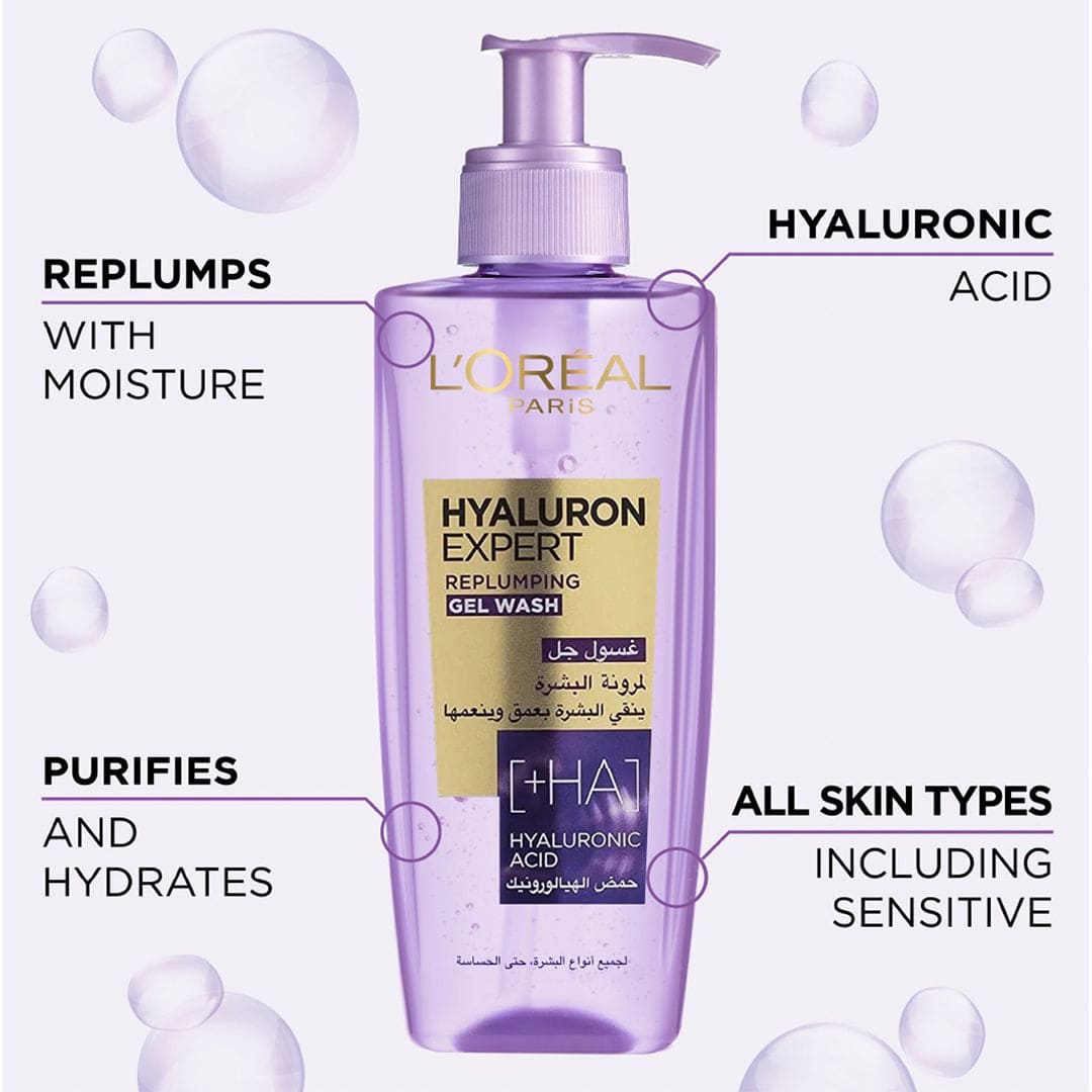 L'Oreal Paris Hyaluron Expert Moisturiser and Anti-Aging Gel Wash Cleanser - XOXO cosmetics