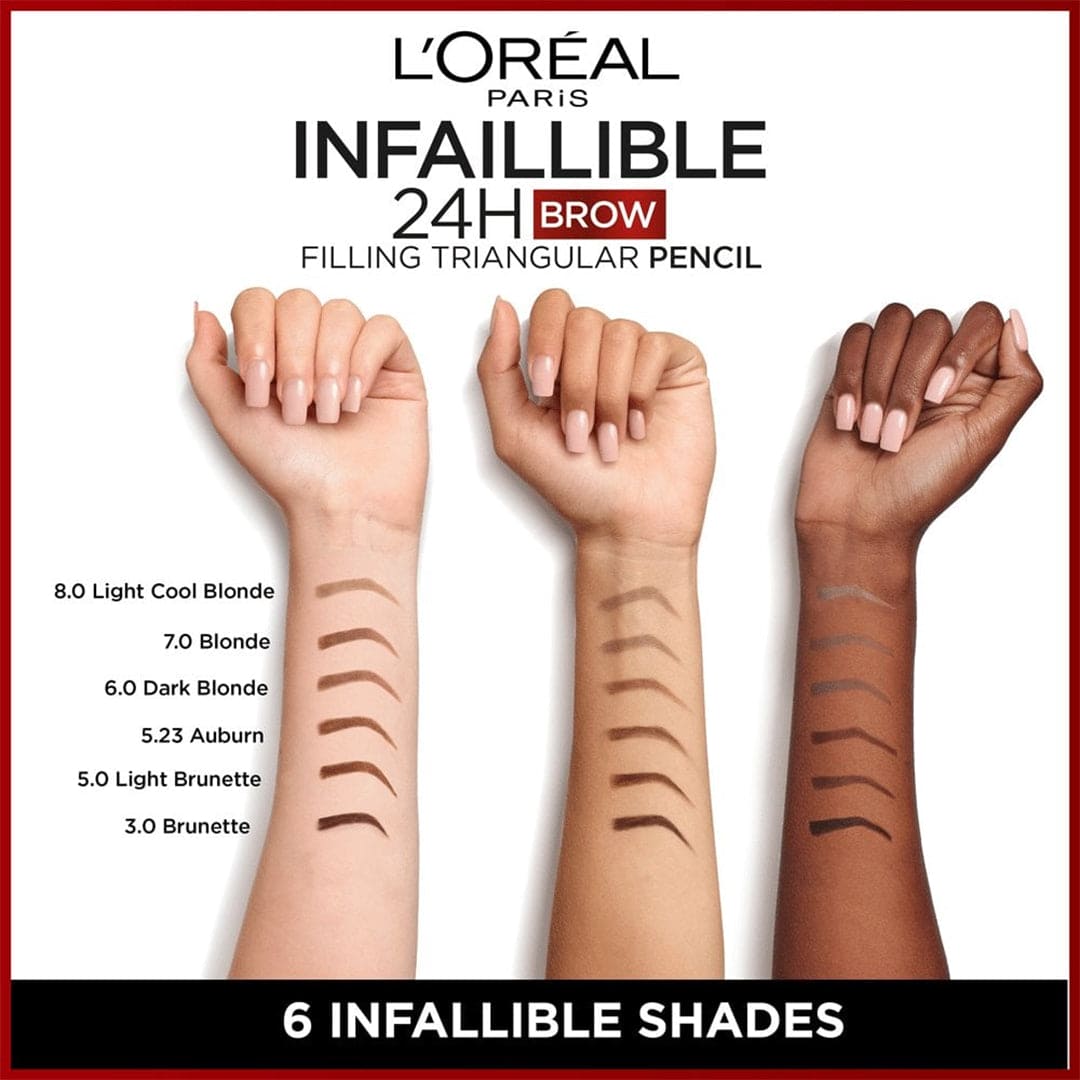 L'Oréal Paris Infaillible Brow 24H Micro Precision Pencil - 5.0 Light Brunette Eyebrow - XOXO cosmetics