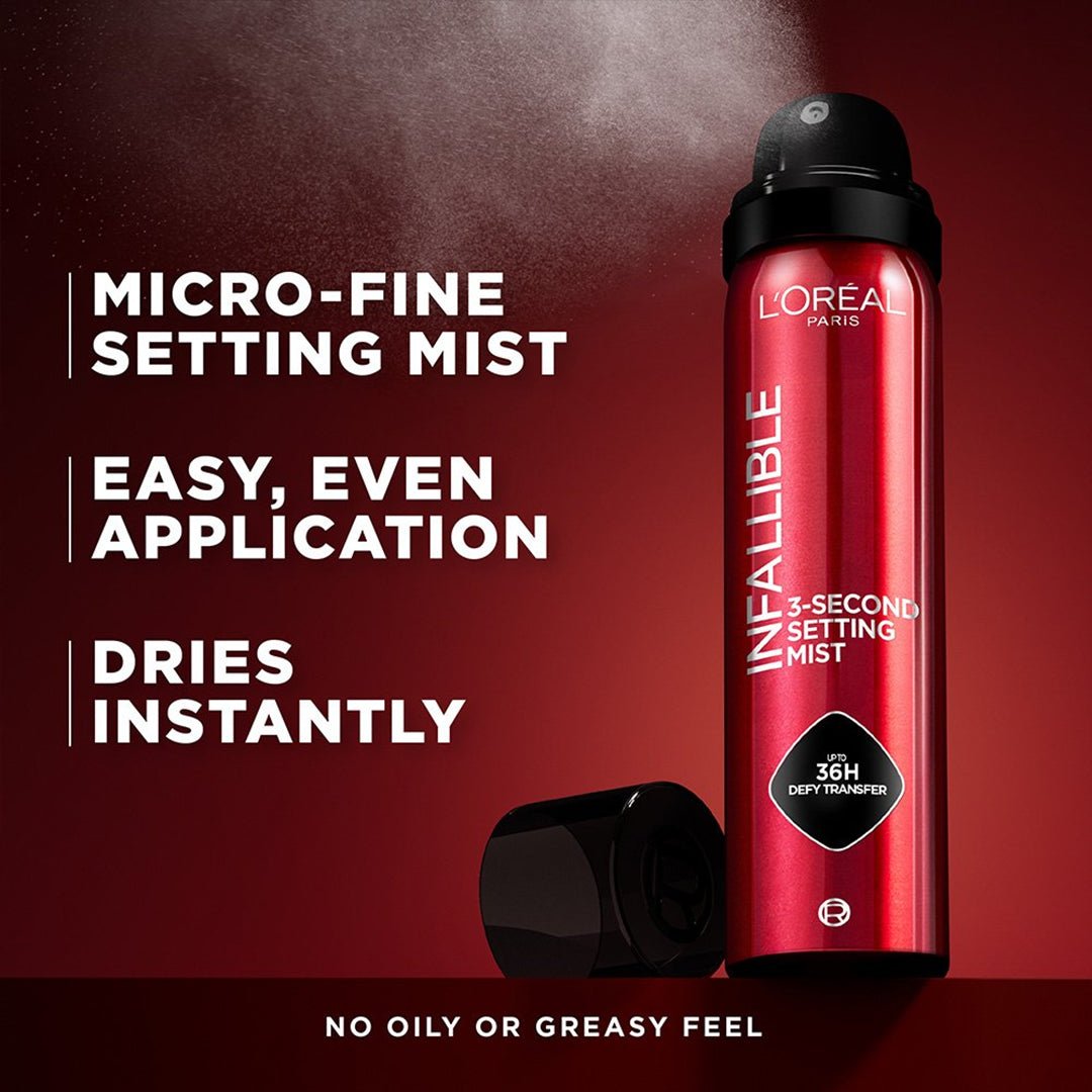 L'Oreal Paris Infallible 3-Second Setting Mist Setting & Fixing Spray - XOXO cosmetics