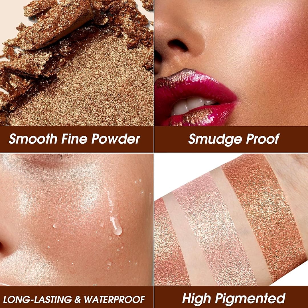 LANGMANNI 8 Colors Highlighter Powder Palette Highlighter Palette - XOXO cosmetics