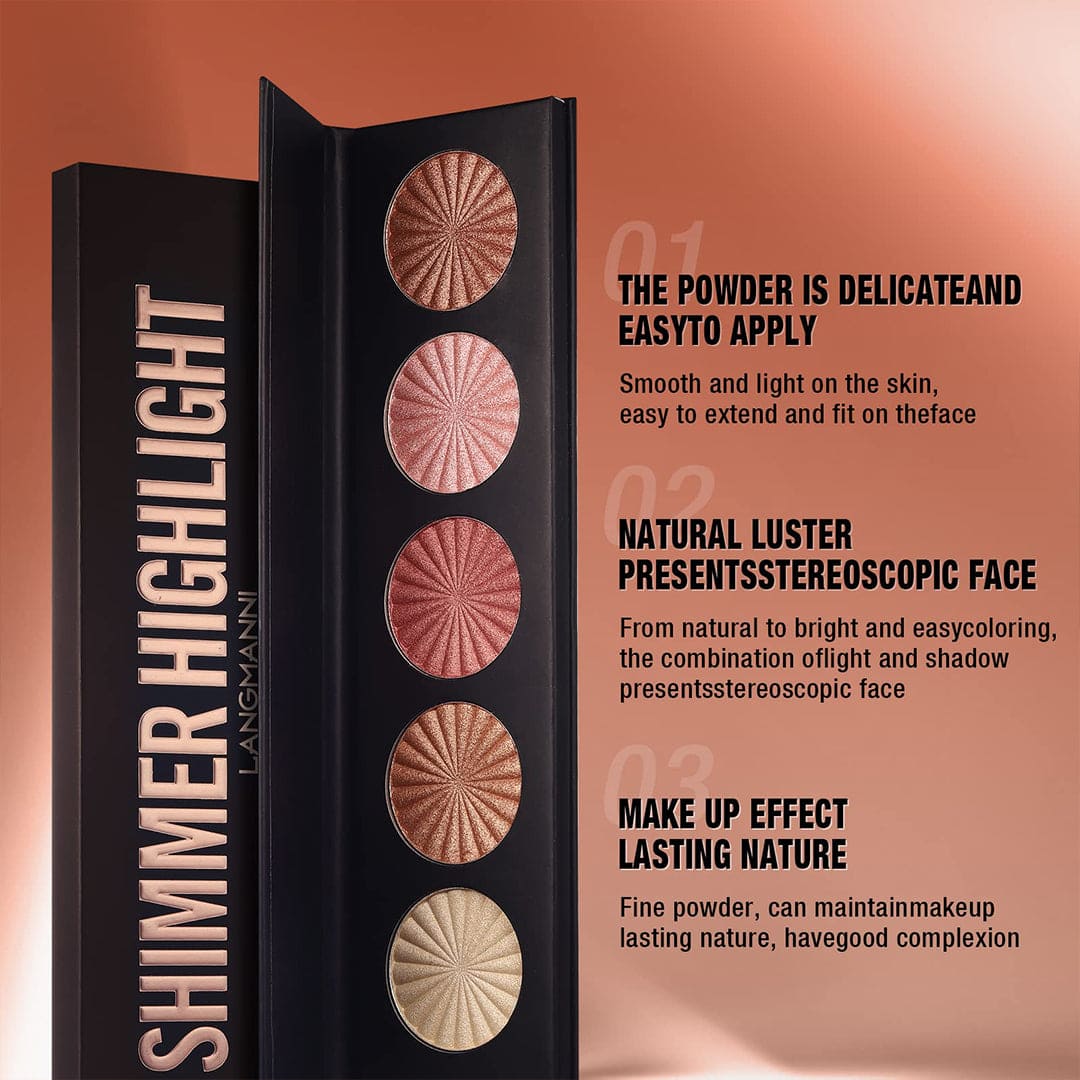 LANGMANNI 8 Colors Highlighter Powder Palette Highlighter - XOXO cosmetics