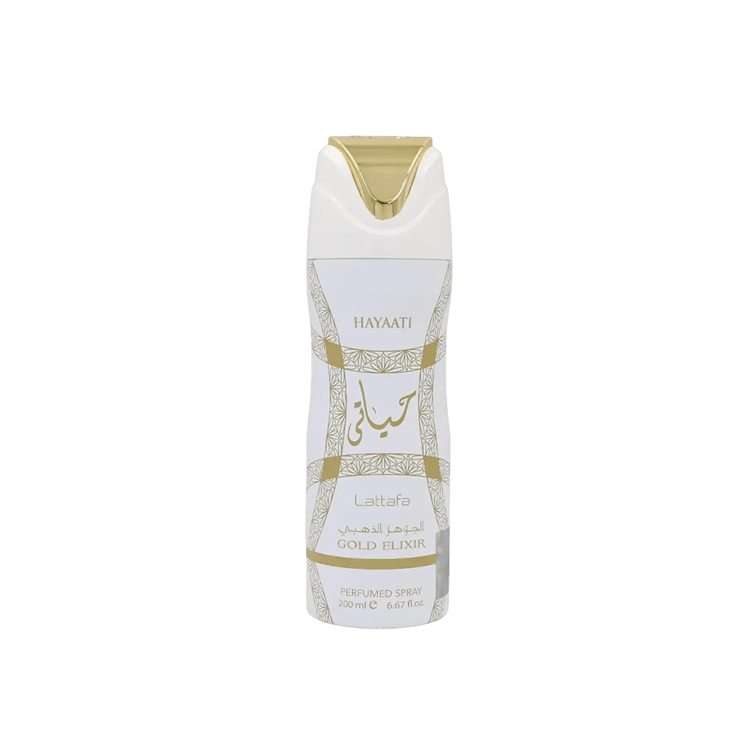 Lattafa Hayaati Gold Elixir Deo Perfumed Spray For Unisex - 200ml Body Spray - XOXO cosmetics