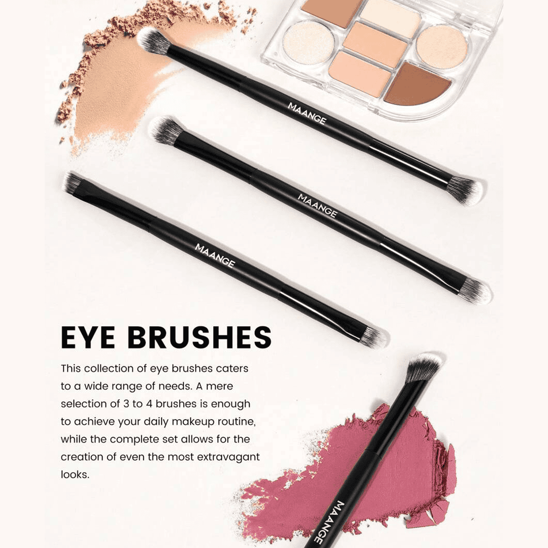 MAANGE 10Pcs Professional Dual-Ended Makeup Brush Set + Cosmetics Bag Makeup Tools - XOXO cosmetics