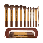 MAANGE 13Pcs Aluminum Tube Durable Multi-Functional Travel Makeup Brush Set + Cosmetics Bag Makeup Tools - XOXO cosmetics