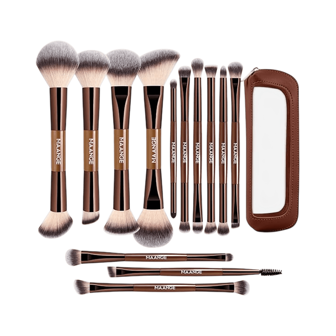 MAANGE 13Pcs Makeup Brush Set + Cosmetics Bag Makeup Tools - XOXO cosmetics