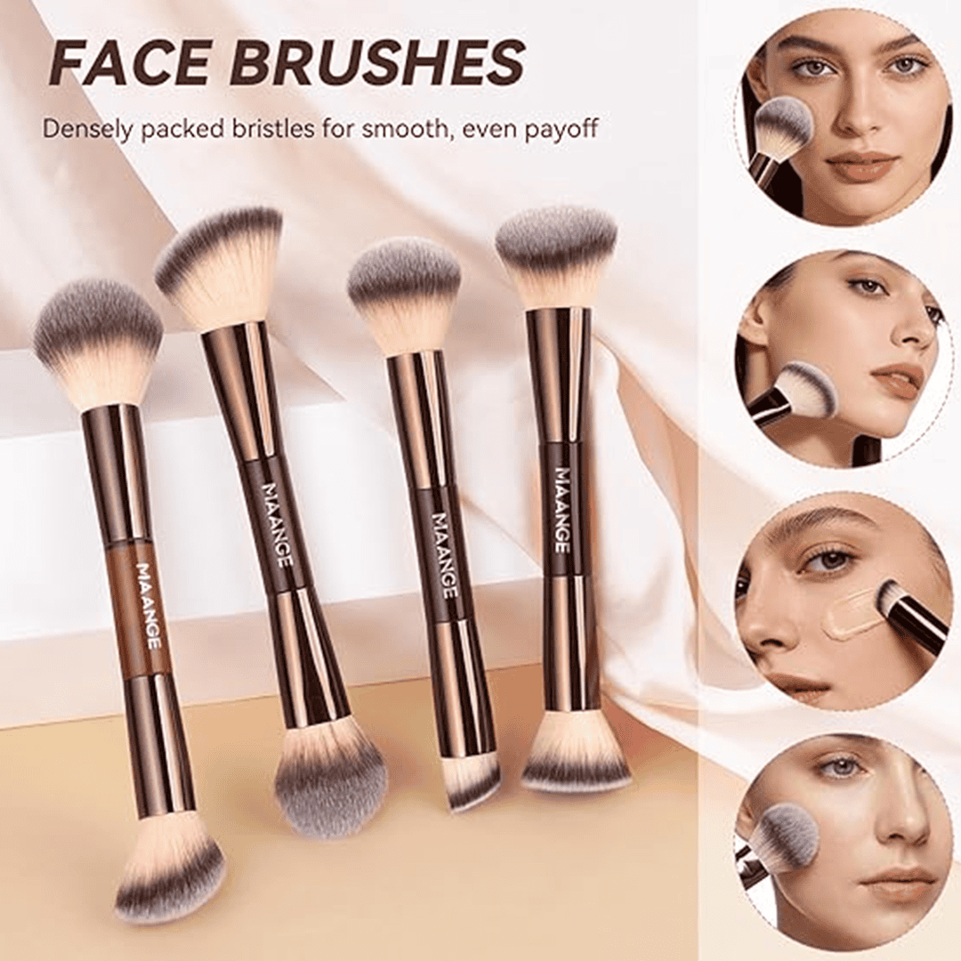 MAANGE 13Pcs Makeup Brush Set + Cosmetics Bag Makeup Tools - XOXO cosmetics