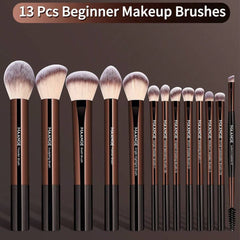 MAANGE 13pcs Professional Soft Long Aluminum Tube Makeup Brush Set Makeup Tools - XOXO cosmetics