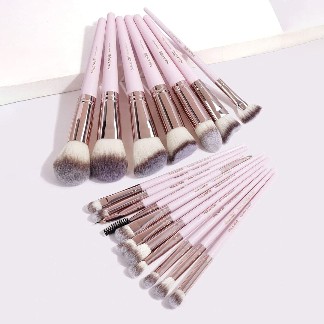 MAANGE 18Pcs Makeup Brush Set + 1 Brush Egg + 1 Velvet Pouch Makeup Tools - XOXO cosmetics