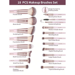 MAANGE 18Pcs Makeup Brush Set + 1 Brush Egg + 1 Velvet Pouch Makeup Tools - XOXO cosmetics