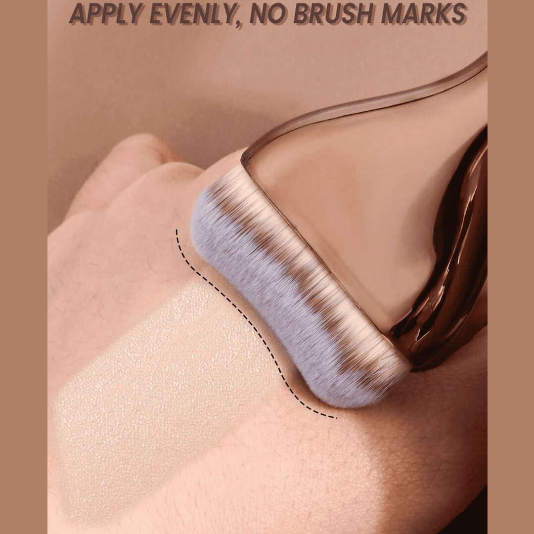 MAANGE 1pc Soft Travel Makeup Brush Set Coffee Brown Makeup Tools - XOXO cosmetics