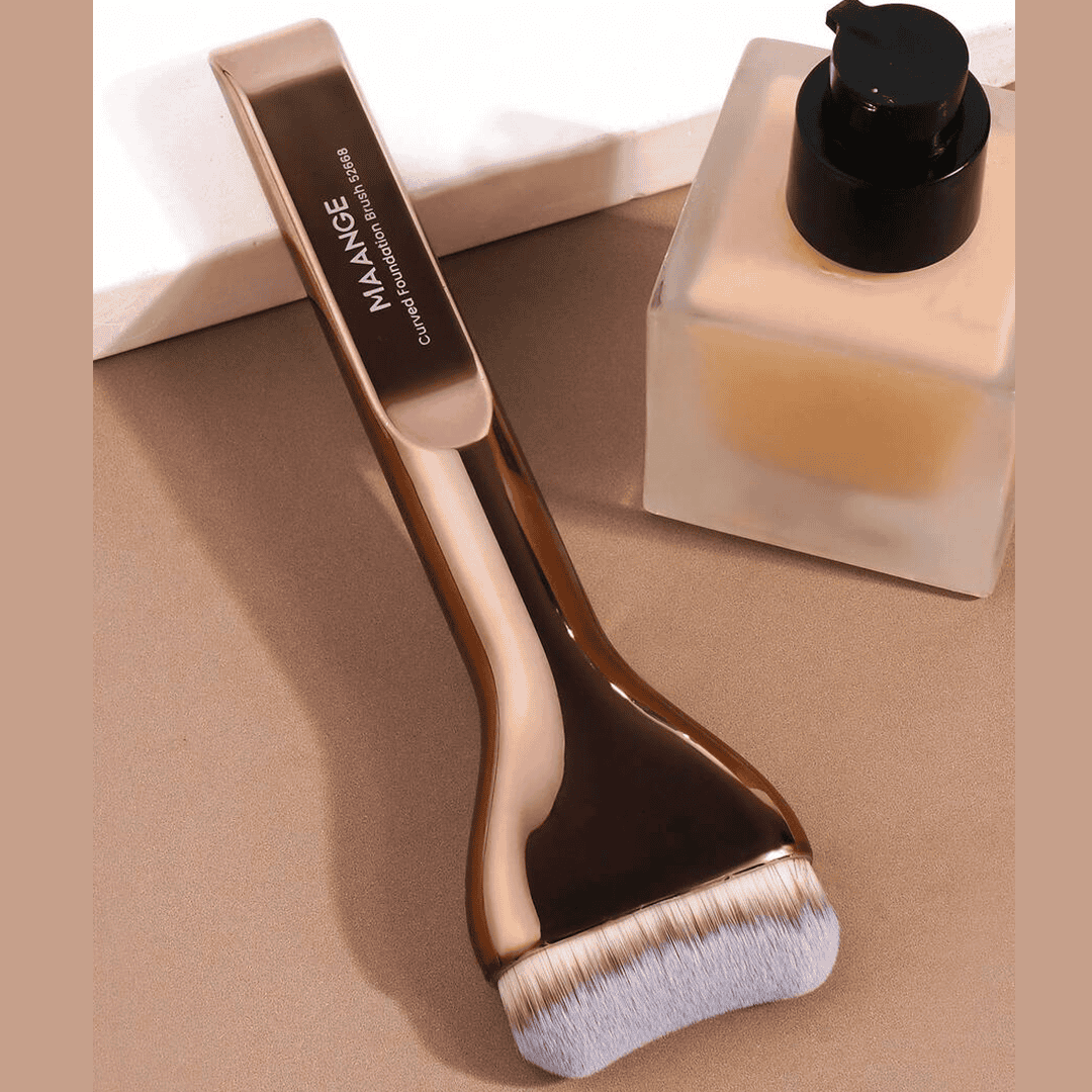 MAANGE 1pc Soft Travel Makeup Brush Set Coffee Brown Makeup Tools - XOXO cosmetics