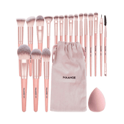 MAANGE 20Pcs Makeup Brushes + 1 Powder Puff + 1 Storage Bag Makeup Tools - XOXO cosmetics