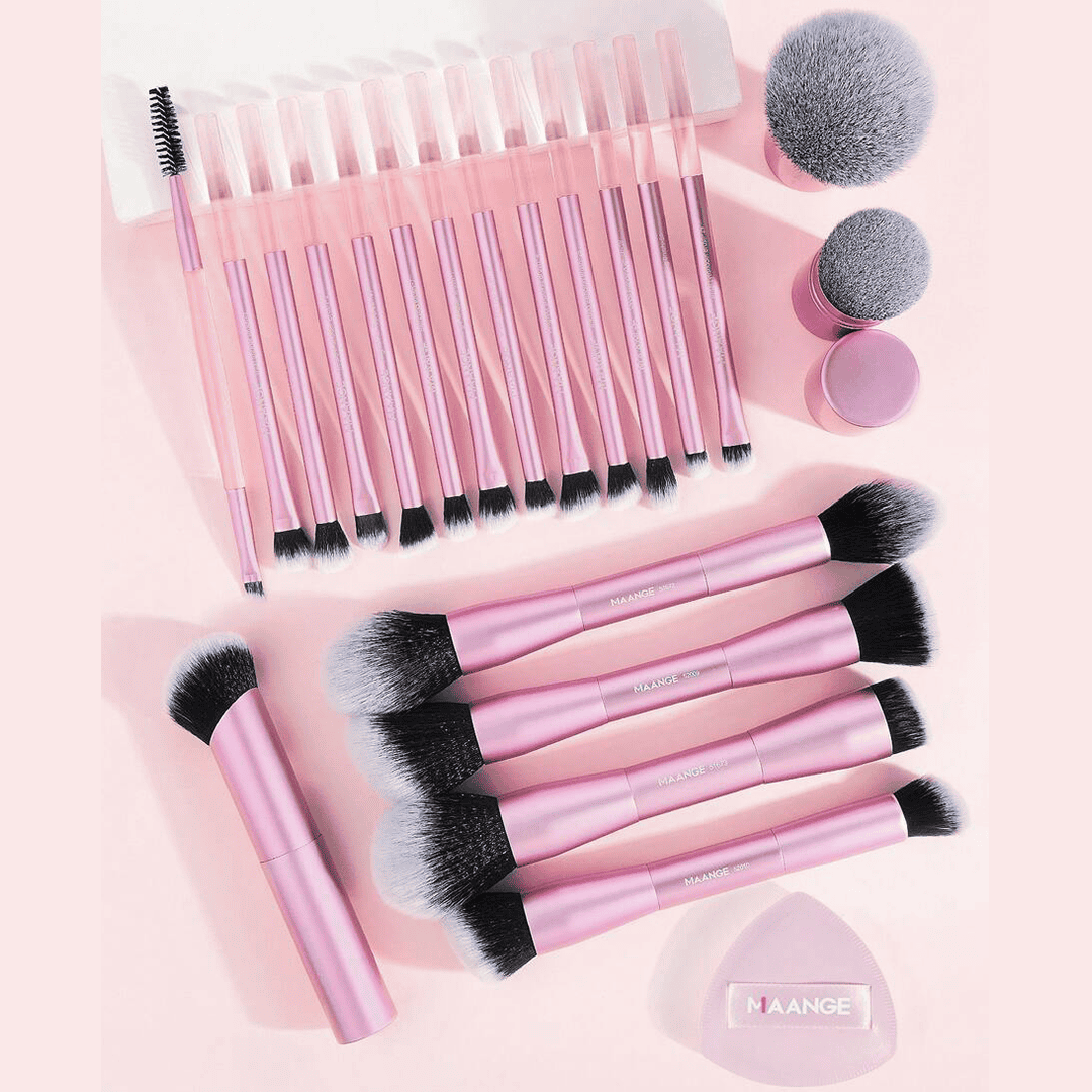 MAANGE 20Pcs Professional Makeup Brushes + 1pc Powder Puff Makeup Tools - XOXO cosmetics