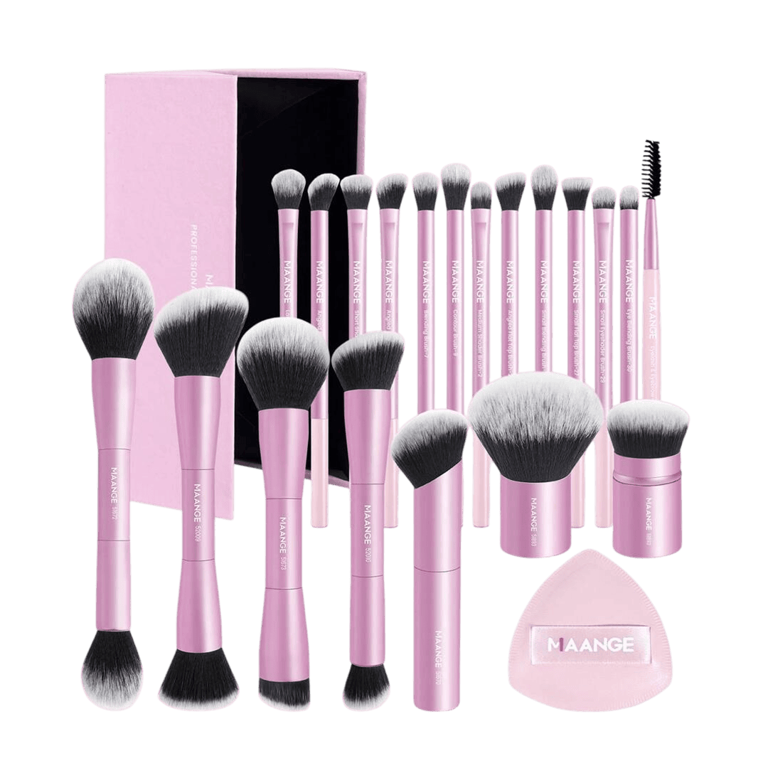 MAANGE 20Pcs Professional Makeup Brushes + 1pc Powder Puff Makeup Tools - XOXO cosmetics