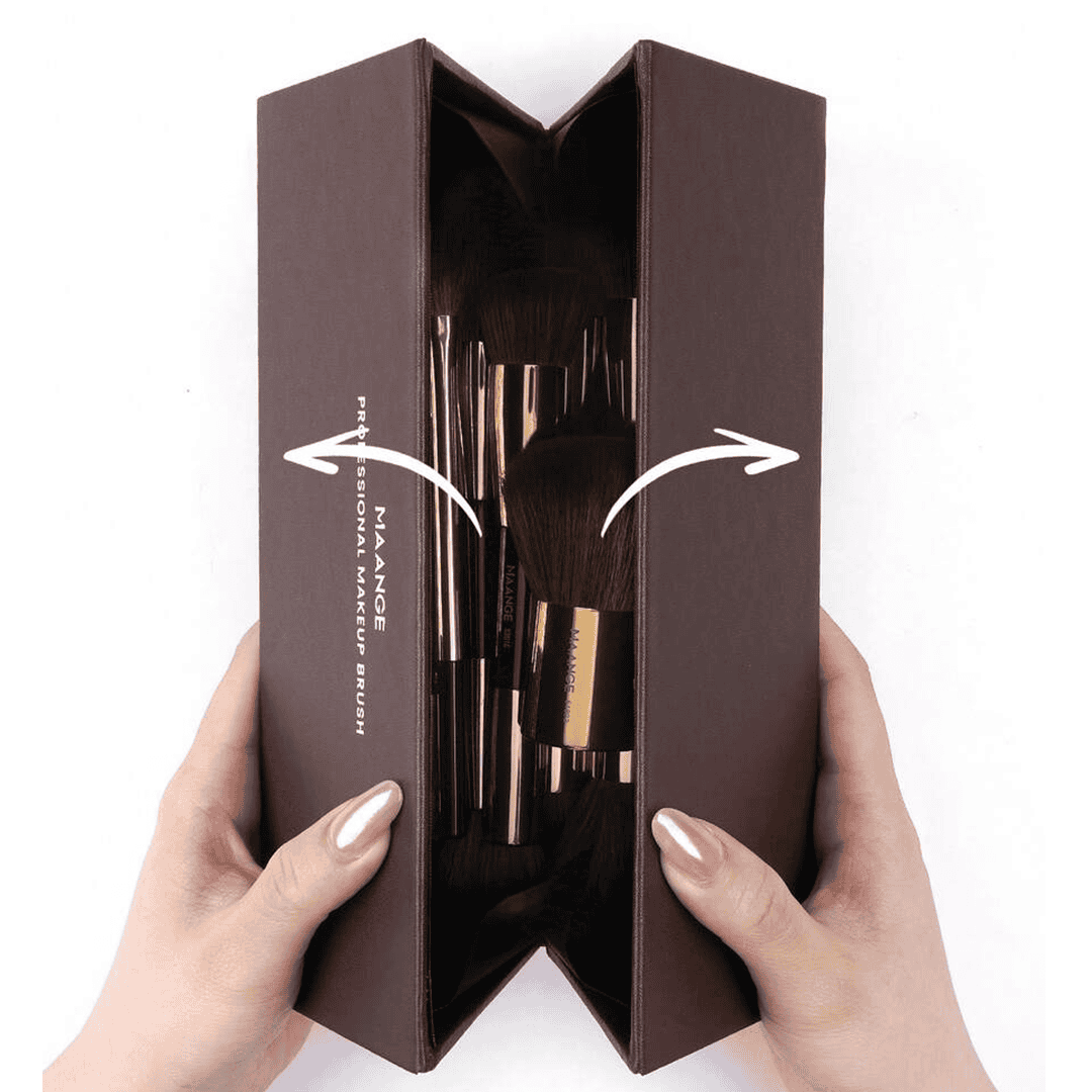 MAANGE 20pcs Professional Aluminum Tube Makeup Brushes & Sponge Puff Set + Storage Box Makeup Tools - XOXO cosmetics