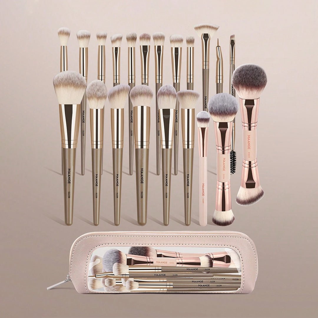 MAANGE 21pcs Professional Makeup Brush Set + Bag Makeup Tools - XOXO cosmetics