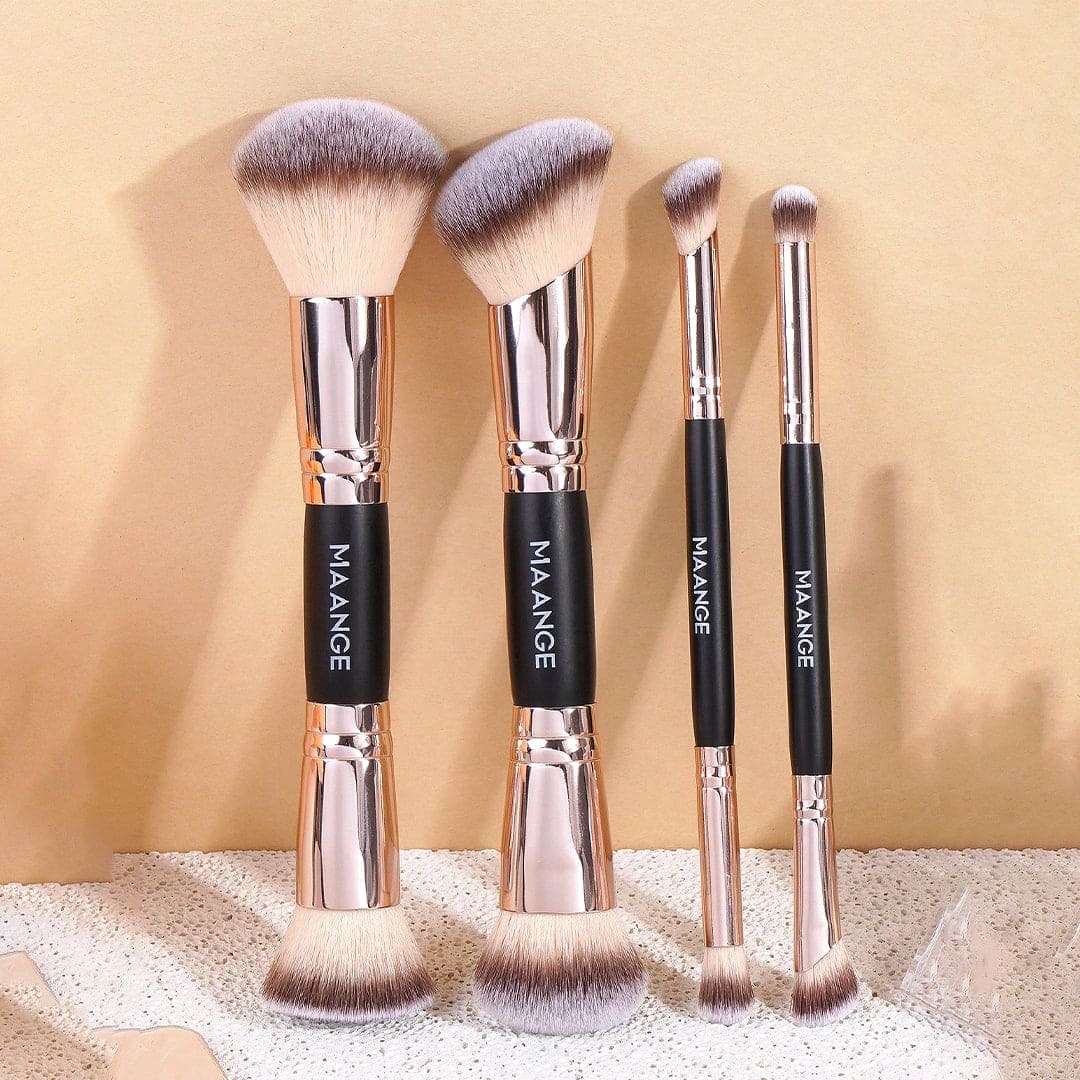 MAANGE 4pcs Double Headed Dual Use Makeup Brush Set Makeup Tools - XOXO cosmetics