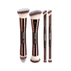 MAANGE 4pcs Double Headed Soft Natural Synthetic Hair Cosmetic Brush Set Makeup Tools - XOXO cosmetics