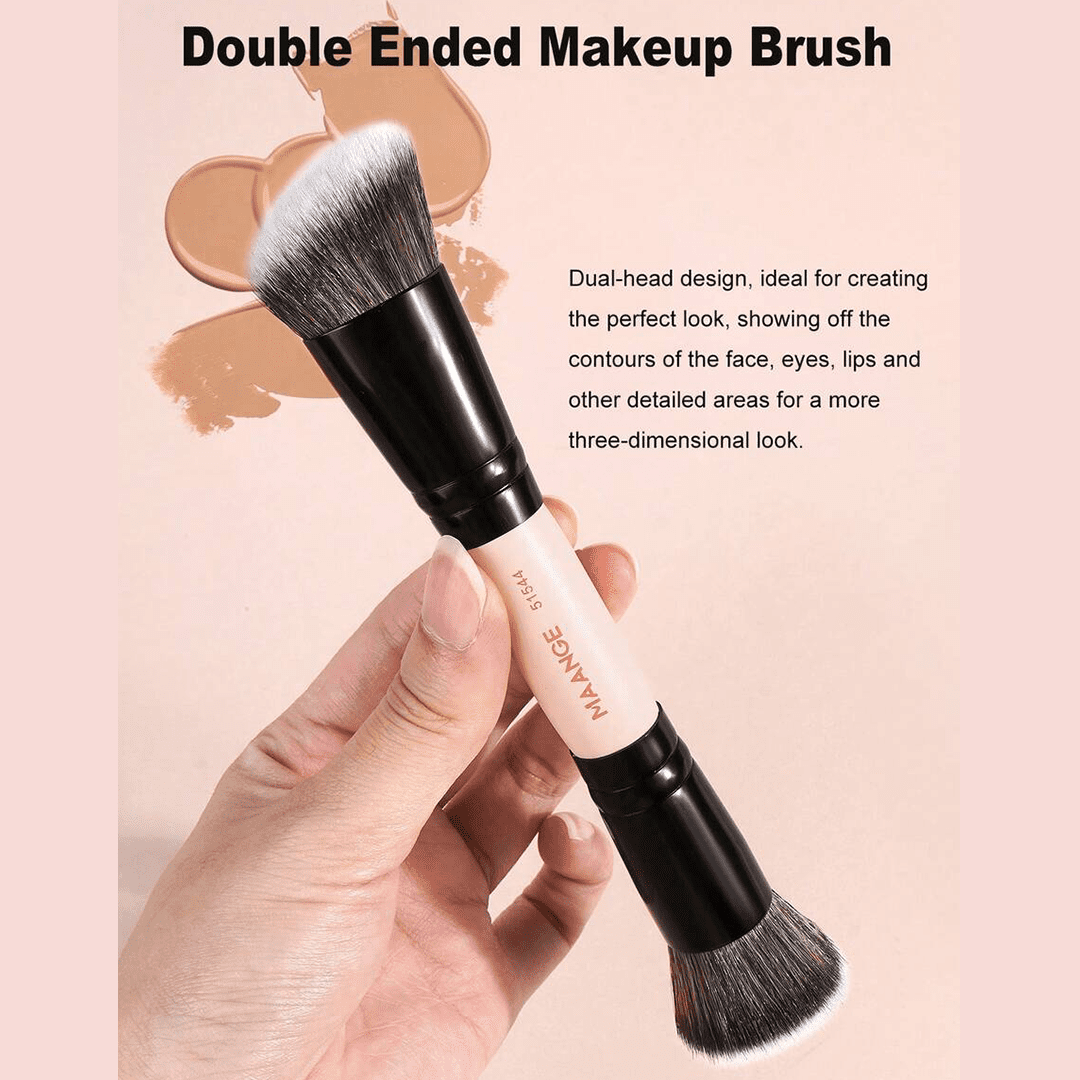 MAANGE 4pcs Dual-Ended Soft Natural Synthetic Makeup Brush Set Makeup Tools - XOXO cosmetics