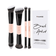 MAANGE 4pcs Dual-Ended Soft Natural Synthetic Makeup Brush Set Makeup Tools - XOXO cosmetics