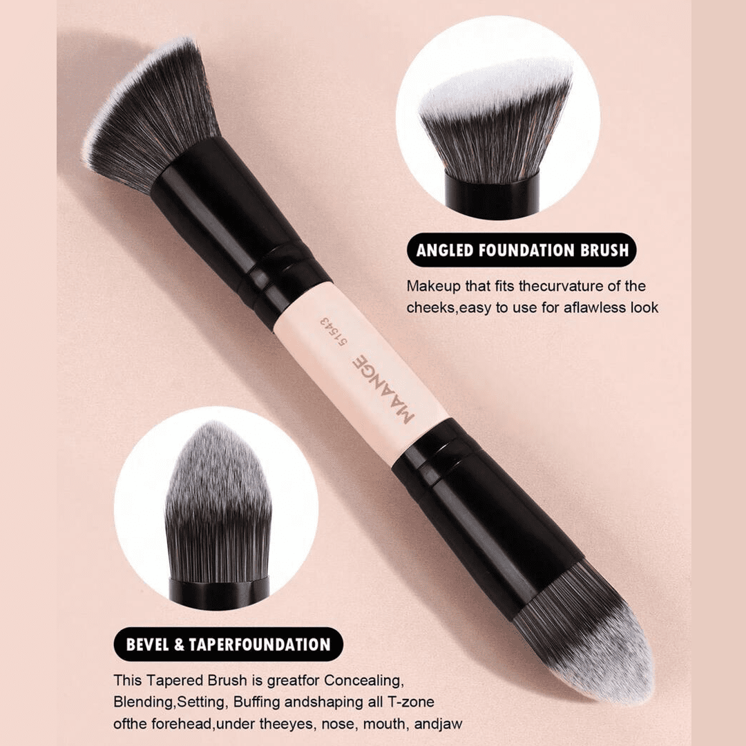 MAANGE 4pcs Dual-Ended Soft Natural Synthetic Makeup Brush Set Makeup Tools - XOXO cosmetics